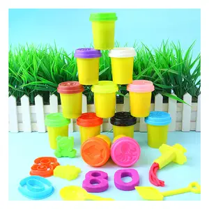 TOYSRUNNER Fornecedores surpreendentes 12 Pack Cup Noodle Play Dough Kids Diy Toy Tool Set Slime Color inflexível Play Dough