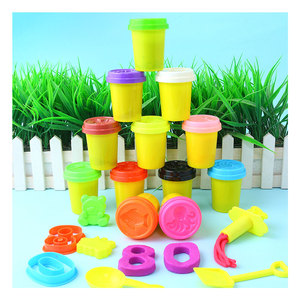 TOYSRUNNER pemasok luar biasa 12 Pak cangkir mie bermain adonan anak Diy Set alat mainan warna Slime unyield bermain adonan