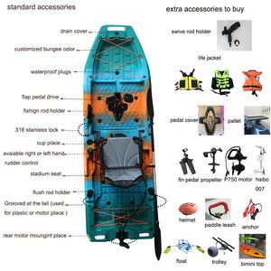 Kayak <span class=keywords><strong>de</strong></span> Pesca Desmontable <span class=keywords><strong>de</strong></span> <span class=keywords><strong>Dos</strong></span> Piezas, Ligero y Ecológico, <span class=keywords><strong>de</strong></span> HDPE, para 1 Persona, <span class=keywords><strong>de</strong></span> 9.2 Pies, con Remo, Novedad 2026 - Product Image 4