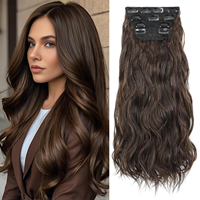 Extensions de cheveux à clipser Balayage Highlight Body Wave, 100% cheveux humains Remy, accessoires capillaires féminins