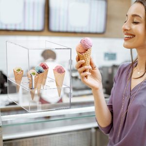 Rõ ràng Acrylic Ice Cream hộp hiển thị, chống bụi lưu trữ và hộp hiển thị cho Ice Cream cones - Product Image 5