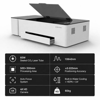 Graveur laser CO2 60W, machine de gravure laser de bureau 500x300mm avec caméra 4K et mise au point automatique pour le bois, le cuir et l'acrylique