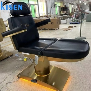 KISEN <b>Electric</b> 3/4 Motors Modern <b>Electric</b> Adjustable Massage Bed Gold Base Head Spa Bed Medical Cosmetic Treatment Beauty Bed - Product Image 4