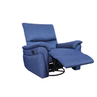 Großhandel Lieferanten Manuelle Stoff Wippe Drehstuhl Stuhl in Blau für wohnzimmer