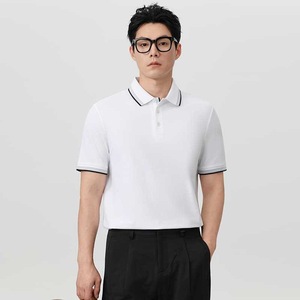 Men's Pique Cotton Polo Shirt Short Sleeve Summer Business Workwear <b>Mint</b> Green <b>White</b> <b>Black</b> - Product Image 4