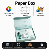 Boîte d'emballage cosmétique pliable personnalisée de marque premium, fermeture magnétique, boîtes rigides en papier avec insert pour ensembles de soins de la peau de haute valeur