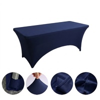 Nappe carrée extensible en polyester imprimé, épaisse, noire, 1,2 m/1,8 m, pour hôtels, restaurants, mariages
