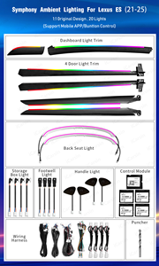 ICarsin para Lexus ES 300h 250 350 2018-2024, Actualización de Luz Ambiental, Panel Negro Dinámico, Accesorios de Luz LED Interior, Moldura de Puerta - Product Image 3