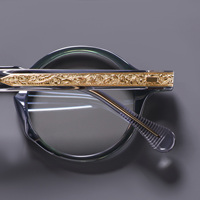 Dernières nouveautés : Lunettes optiques rondes vintage rétro vertes transparentes en acétate japonais, montures de lunettes en acétate unisexes