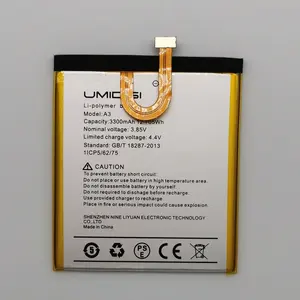 Batería de teléfono inteligente de repuesto de alta calidad 3300mAh 3,85 V para UMI <span class=keywords><strong>Umidigi</strong></span> <span class=keywords><strong>A3</strong></span> <span class=keywords><strong>A3</strong></span> Pro, baterías de respaldo incorporadas para teléfono móvil - Product Image 1