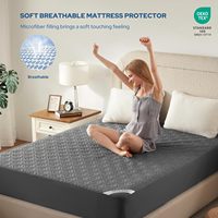 Protège-matelas matelassé hypoallergénique, imperméable, respirant, lavable, silencieux, à poches profondes, toutes saisons, pour lits simples et doubles