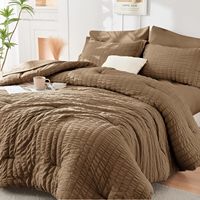 Ensemble de couette moelleuse effet nuage d'hiver en seersucker, microfibre respirante, literie toutes saisons, antibactérien, entretien facile, pour la maison