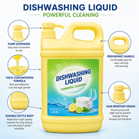 Liquide vaisselle écologique antibactérien OEM pour la maison, parfum citron, formule sûre multi-usages, élimine les graisses alimentaires tenaces