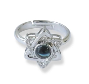 Stella di David anello di proiezione con foto personalizzata nascosta regolabile gioielli gioielli personalizzati regalo per lei - Product Image 2