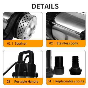 Incredibile motore 2 pollici 1HP 2HP 3HP 24V 200W AC/DC Brushless DC in acciaio inox agricolo <span class=keywords><strong>irrigazione</strong></span> pompa solare sommergibile - Product Image 3