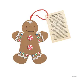 Fun Holiday Legend of the Gingerbread Man fai da te artigianato natalizio ornamenti Kit di artigianato in schiuma per bambini