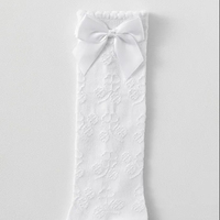 Chaussettes d'été pour enfants avec nœud, motif personnalisé, coton et polyester, meilleur prix, vente chaude, conception de logo personnalisée
