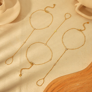 European Style Stainless Steel Star <b>Anklet</b> 18K <b>Gold</b> Plated Zircon Chain Foot Ornament For Women Fashion Jewelry - Product Image 3