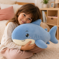 Créateur de jouets en peluche : Jouet sensoriel en peluche requin bleu personnalisé pour enfants - Adorable poupée animale marine douce de style anime