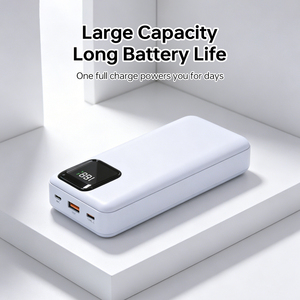 Banco de Energía de 20000mAh con Cables Integrados Tipo-C e iOS, Doble Entrada, Carga Rápida, Pantalla LED, Cargador Portátil - Product Image 3
