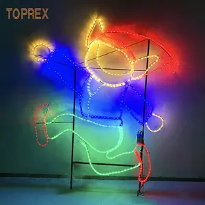 TOPREX nuovo Design 2D motivo elfo natalizio impermeabile a LED illuminazione decorativa esterna a tema Grinch luci bianche che emettono