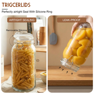 Frasco de Vidrio Cuadrado Transparente y Económico con Tapa de Bambú para Almacenamiento Hermético, Apto para Alimentos, para Cocina y Fiestas - Product Image 3