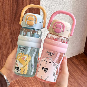 Botella de agua Zuo Mu de 500 ml, libre de BPA, cilíndrica, para estudiantes y niños, con asa y tapa, ideal para el regreso a clases. - Product Image 1