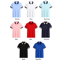 Polo unisexe à col contrastant avec logo personnalisé, 200 GSM, mélange de tissus, manches courtes, broderie de logo personnalisée, vêtements de travail, vente en gros