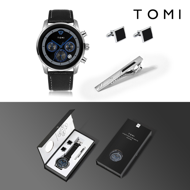 TOMI Luxury Sport Fashion Quartz Watch with Seiko Movement 20mm Leather Strap Alloy Case Simple Glass Pointer Dial