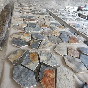 Mộc Mạc flagstone ngoài trời Patio Con đường cách sàn gạch gỉ màu <span class=keywords><strong>meshed</strong></span> khối đá tự nhiên antacid <span class=keywords><strong>Slate</strong></span> khảm lát cao - Product Image 4