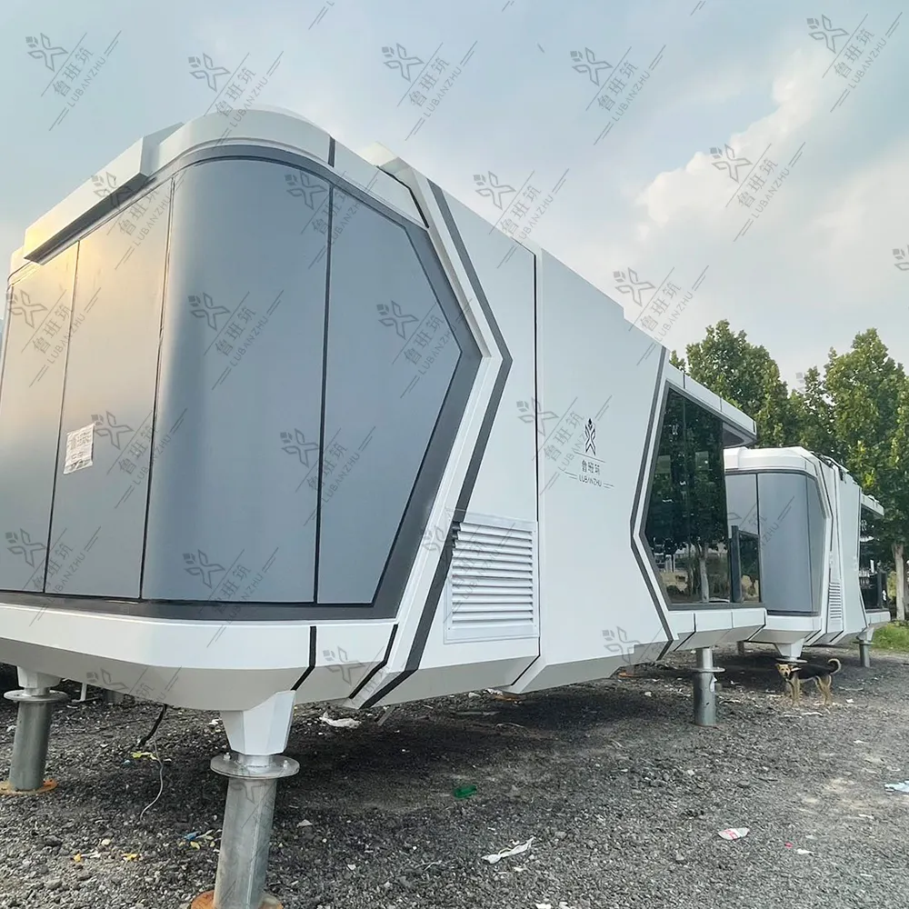 किराए के लिए अनुकूलित पूर्वनिर्मित मॉड्यूलर मोबाइल पोर्टेबल कंटेनर घर/पोर्टेबल डेरा डाले हुए ट्रेलर तम्बू