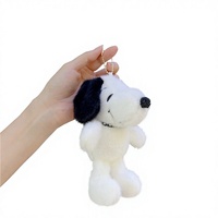 Porte-clés pendentif en peluche Snoopys, célébrité internet, en fourrure de vison de 4 pouces, cadeau d'anniversaire pour enfants, poupée mignonne, vente en gros