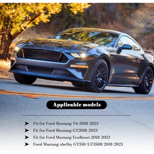 <span class=keywords><strong>Volant</strong></span> pour Mustang 2018-2023, noir, en fibre de carbone hydro-dip, forme en D, fond plat, poignée en cuir perforé - Product Image 6