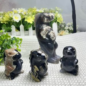 Sevimli hayvan oyma el sanatları bebek dinozor floresan volkanik akik kristal el sanatları süsler el-oyma kristal hediyeler - Product Image 3