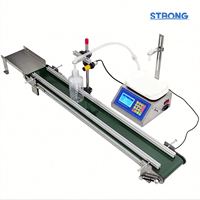 Machine de remplissage automatique de liquides en bouteilles en acier inoxydable, 4 têtes, avec convoyeur, pour jus de fruits, boissons et eau