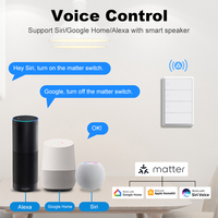 Interrupteur intelligent Wi-Fi à bouton-poussoir 1 à 4 gangs US sans fil neutre, compatible HomeKit, commande vocale Siri, fonctionne avec Tuya, Alexa, Google Home