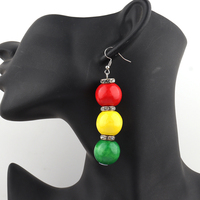 Pendientes de madera con cuentas Rasta más nuevos
