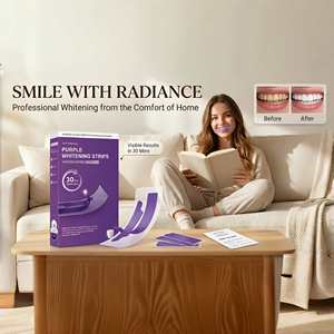 Tiras Blanqueadoras de Dientes V34 Púrpuras, 28 Unidades, Cuidado Seguro del Esmalte PAP, Eliminador de Manchas Amarillas, Refresca el Aliento, para Cuidado Bucal de Adultos - Product Image 3