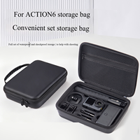 Étui de rangement tout-en-un en PU pour Action 6 avec fermeture éclair, résistant à l'eau, décontracté, portable, housse de protection pour caméra sportive