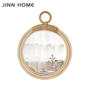 <span class=keywords><strong>Vintage</strong></span> rustico rotondo in legno appeso a parete Art specchio <span class=keywords><strong>cornice</strong></span> in legno rettangolare specchio da pavimento per la decorazione della cucina - Product Image 2