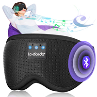 Masque oculaire intelligent Bluetooth 5.4 pour la musique, masque de sommeil 3D stéréo bloquant la lumière avec fonction d'appel, couvre-yeux respirant