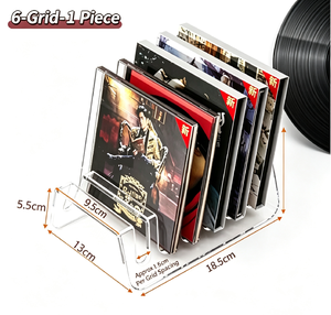 Espositore da Tavolo in Acrilico per CD, Porta Dischi e <span class=keywords><strong>Album</strong></span>, Organizzatore per Collezioni di Dischi e Supporti Multimediali - Product Image 2