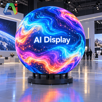 Écran LED sphérique d'intérieur AI P1.5 P1.8 P2, mur vidéo LED 7680Hz à taux de rafraîchissement élevé, écran globe LED pour exposition, musée, publicité
