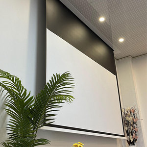 شاشة عرض كهربائية مخفية في السقف من القماش الأبيض مقاس 100 و120 و150 بوصة بنسبة عرض إلى ارتفاع 16:9 - Product Image 2