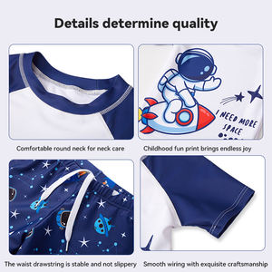 Короткие водонепроницаемые Купальники для мальчиков с мультяшным узором плотные Купальники для детей - Product Image 4