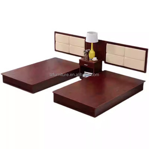 Full Hotel Bedroom Furniture Sets Single <b>Twin</b> <b>Bed</b> <b>Frame</b> With Headboard Nightstands TV Cabinet Wardrobe For 3 Star Hotel Project - Product Image 6