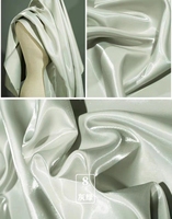 Stock de tissu de satin de cristal de mariée pour vêtements de mode tissu de satin de lustre métallique liquide ultra brillant
