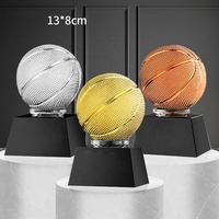 Trophée en résine de basketball or, argent, bronze, design le plus récent, avec base noire, trophée de championnat sportif en cristal