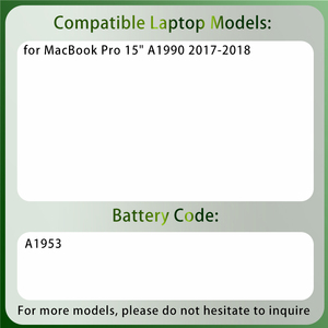 <span class=keywords><strong>Batterie</strong></span> d'ordinateur portable neuve 11,4 V 83,6 Wh A1953 pour Macbook Pro Retina 15 pouces A1990 2017-2018 - Product Image 2