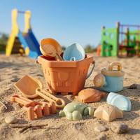 Vente flash : Ensemble de jouets de plage pour enfants avec seau, kit de jeu de bac à sable d'été écologique pour enfants